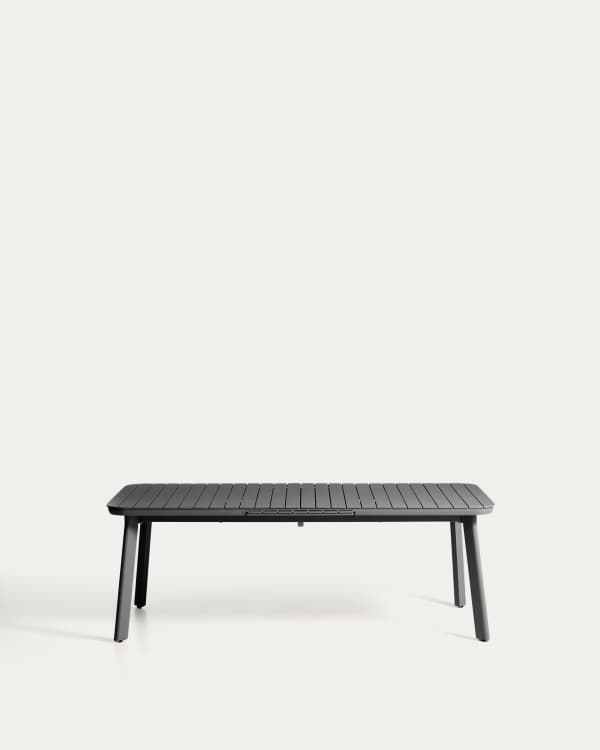 Izola extendable outdoor table in aluminium with graphite finish 220 (280) x 100cm