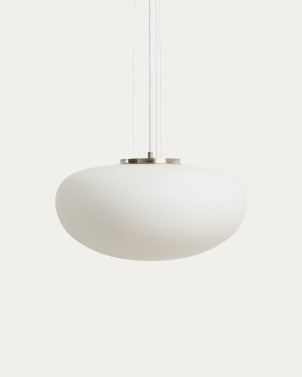 Ardali ceiling lamp in smoked glass and steel with brushed finish Ø50cm