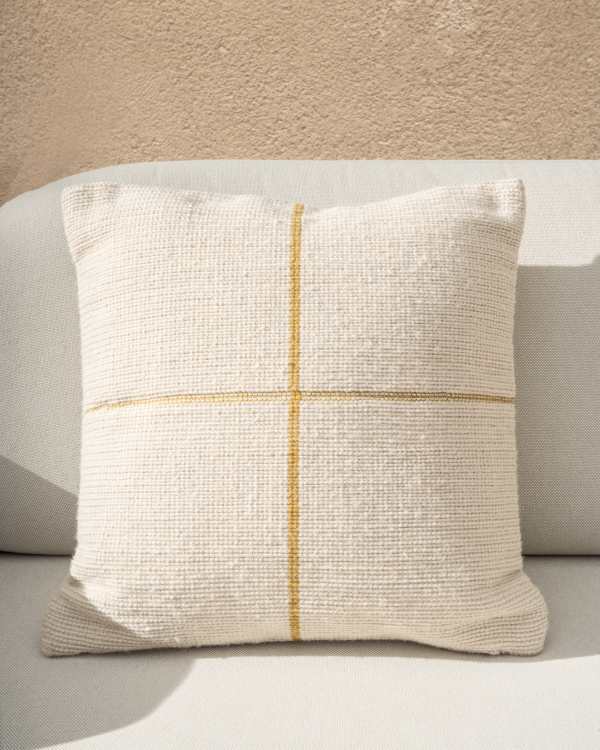 Atima yellow 100% PET jacquard cushion cover 45 x 45cm