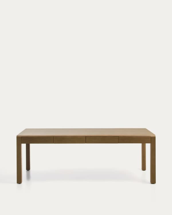 Arelida table in oak veneer and solid oak wood with light brown finish 200 x 100cm