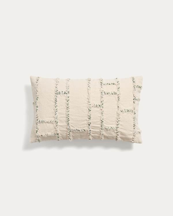 Καλύμμα μαξιλαριού Verion με πράσινο κεντημένο γεωμετρικό σχέδιο 30 x 50 εκ.