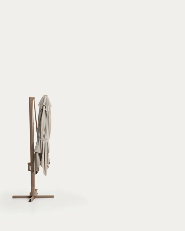 Ombrellone eccentrico Noli beige con struttura in alluminio tortora 300 x 300 cm