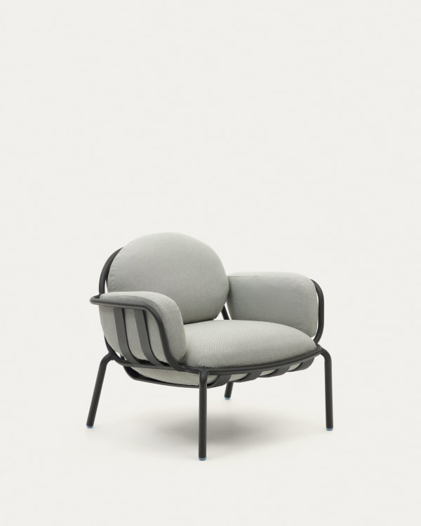 Joncols outdoor aluminium armchair with a powder coated grey finish