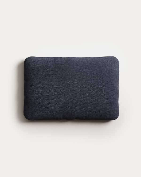 Blok fire-retardant cushion in blue chenille 40 x 60cm