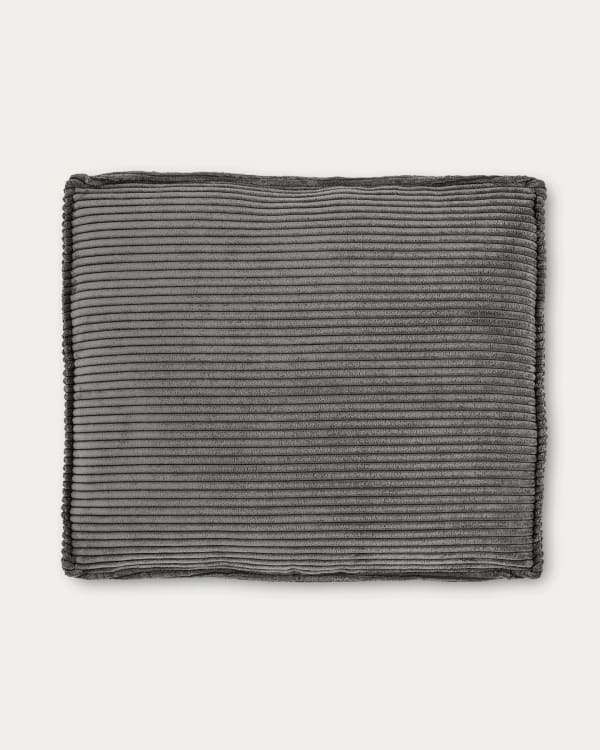 Blok cushion in grey wide seam corduroy, 50 x 60 cm FR