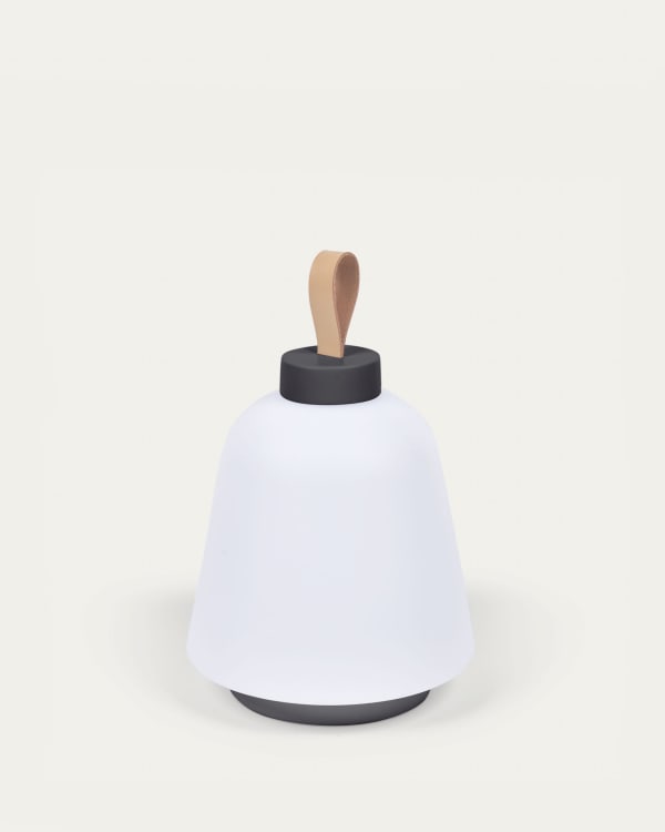 Udiya outdoor table lamp in polythene and metal with a black finish