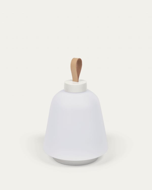 Udiya outdoor table lamp in polythene and metal white with white finish