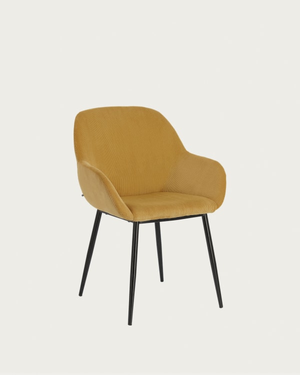 Konna mustard corduroy chair