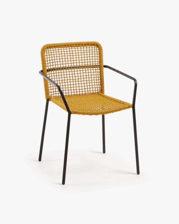 Ellen chair in mustard cord with galvanised steel