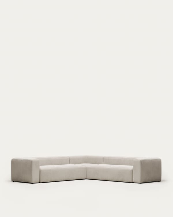 Blok 6 seater corner sofa in beige, 320 x 320 cm FSC Mix Credit