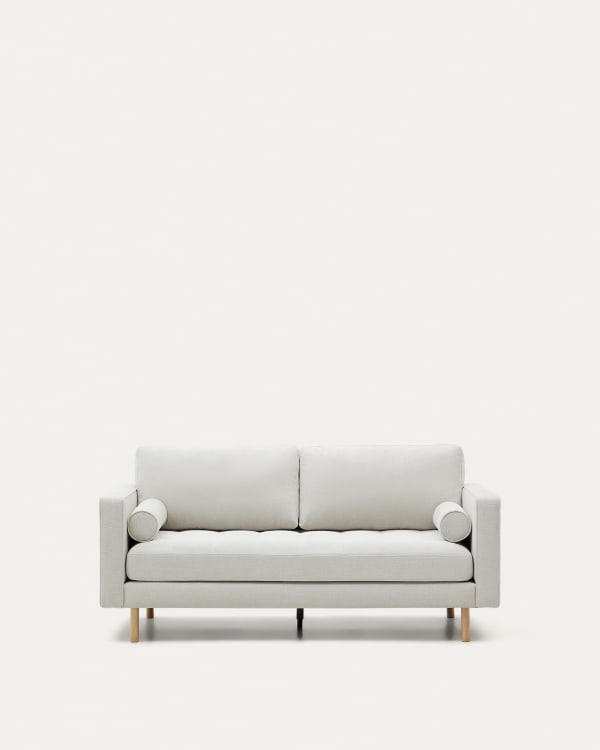 Divano Debra 2 posti in ciniglia perla e gambe naturali 182 cm FSC Mix Credit