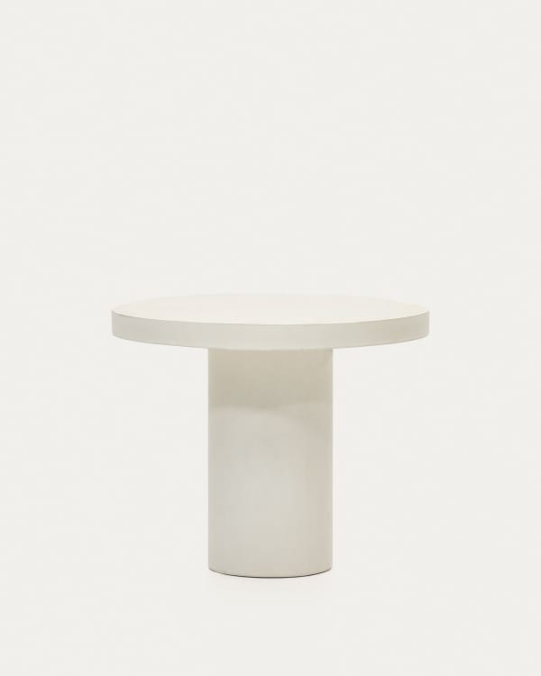 Aiguablava round table in white cement, Ø 90 cm