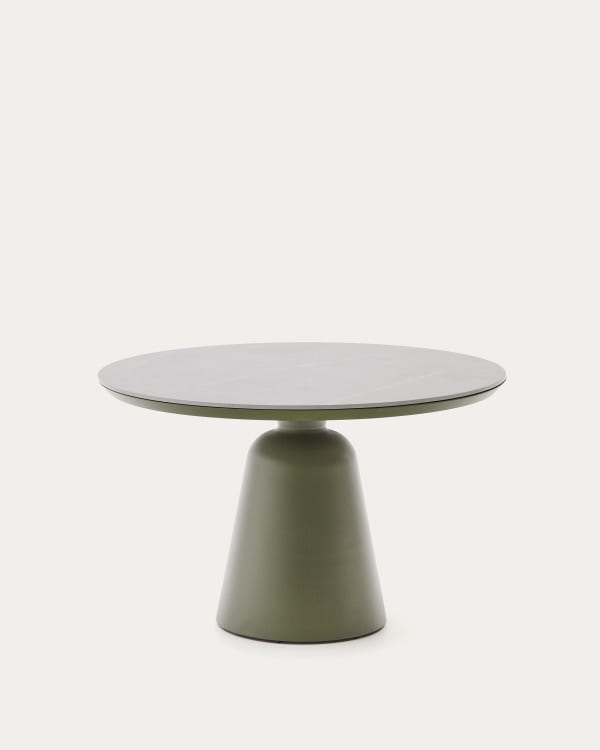 Tudons outdoor table in aluminium in a green ceramic table top, Ø120 cm