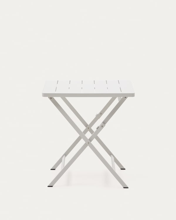 Table pliante d'extérieur Torreta en aluminium, finition gris clair 70 x 70 cm
