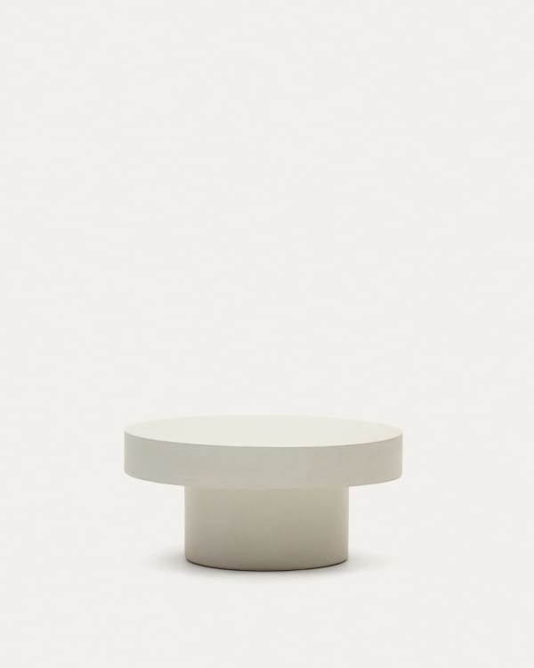 Aiguablava round coffee table in white cement, Ø 66 cm