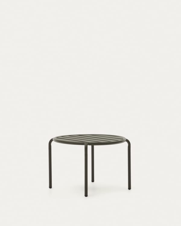 Joncols outdoor aluminium side table with powder coated green finish, Ø 60 cm