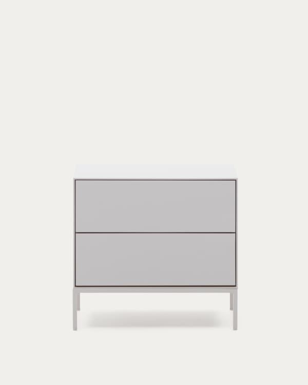 Comodino Vedrana 2 cassetti DM laccato bianco 60 x 55 cm