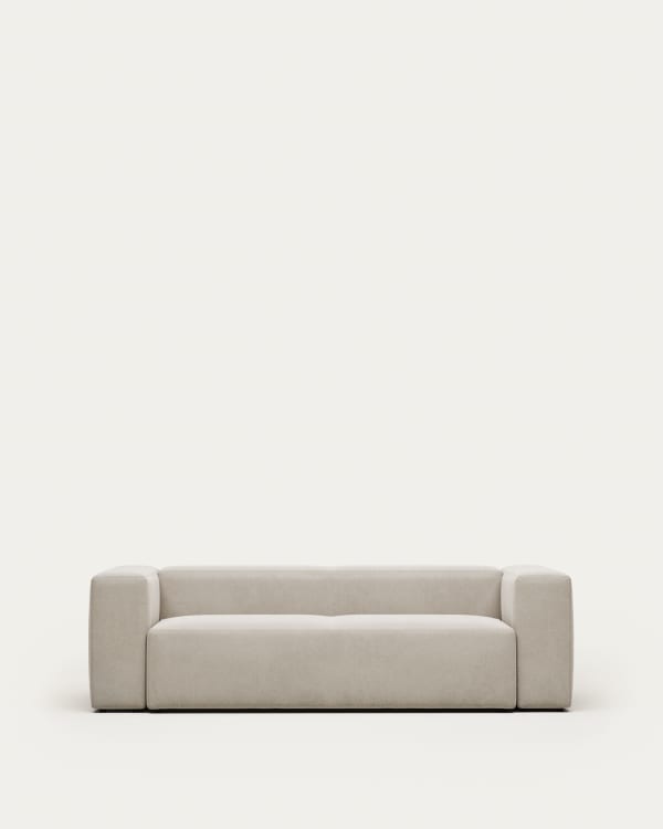 Blok 3 seater sofa in beige, 240 cm FSC Mix Credit