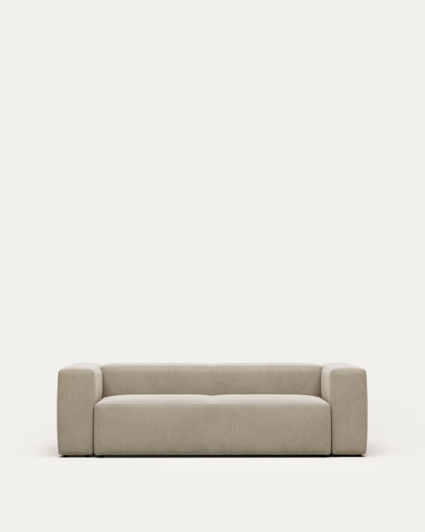 Blok 3 seater sofa in beige, 240 cm FSC Mix Credit FR