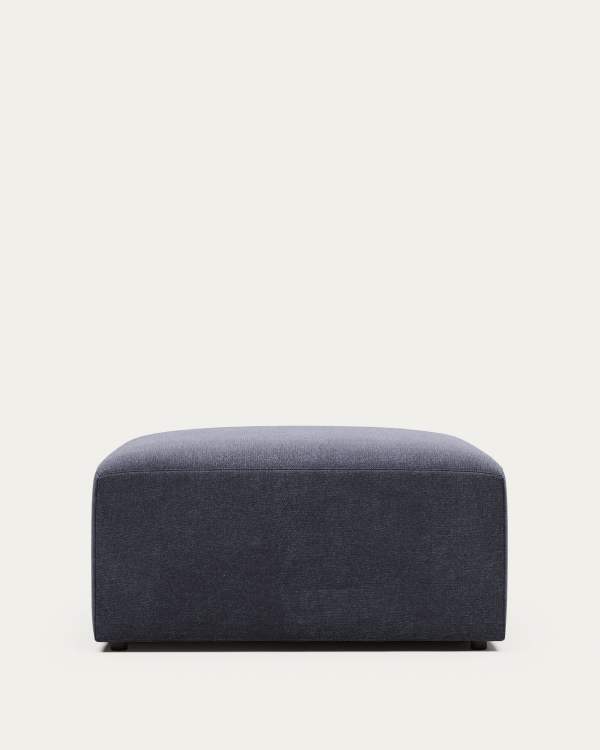 Reposapiés Blok retardante de fuego de chenilla azul 90 x 70 cm