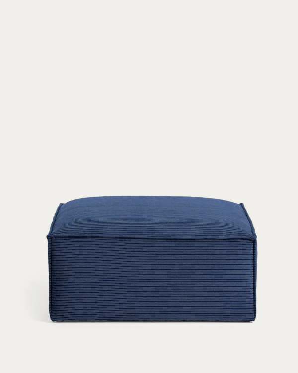 Reposapiés Blok retardante de fuego de pana gruesa azul 90 x 70 cm FSC Mix Credit