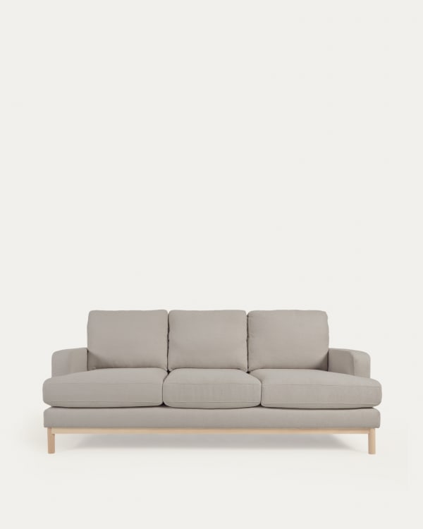 Mihaela 3 seater sofa in grey micro bouclé, 203 cm FSC Mix Credit