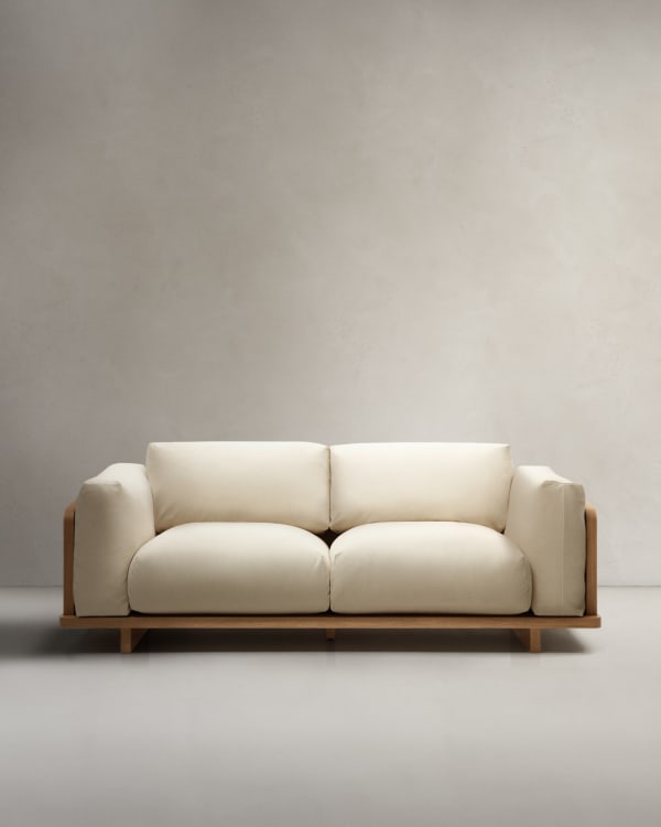Canapé Oaq 3 places beige 225 cm FSC Mix Credit