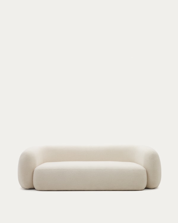 Martina 3-seater sofa in ecru bouclé 246 cm