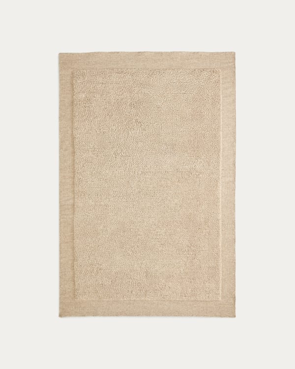 Dywan Marely z beżowej wełny 160 x 230 cm