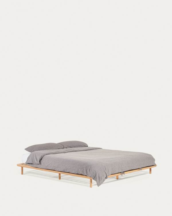 Lit Anielle en bois de frêne pour matelas de 160 x 200 cm