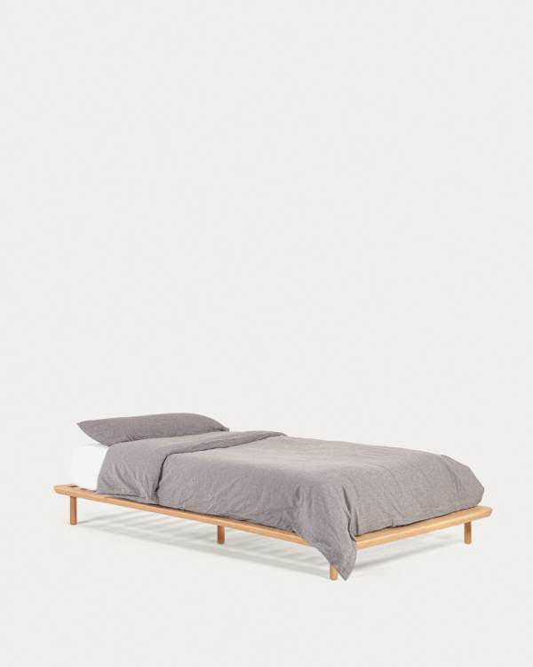 Lit Anielle en bois de frêne pour matelas de 90 x 200 cm