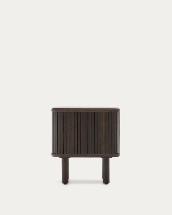 Mailen bedside table in ash veneer with a dark finish 50 x 55 cm