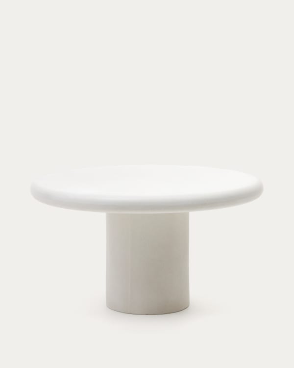 Addaia white cement, round table, Ø140 cm