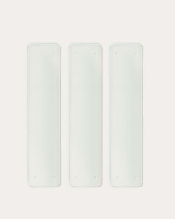 Set Sitra de 3 baldas de cristal templado 110 x 24 cm