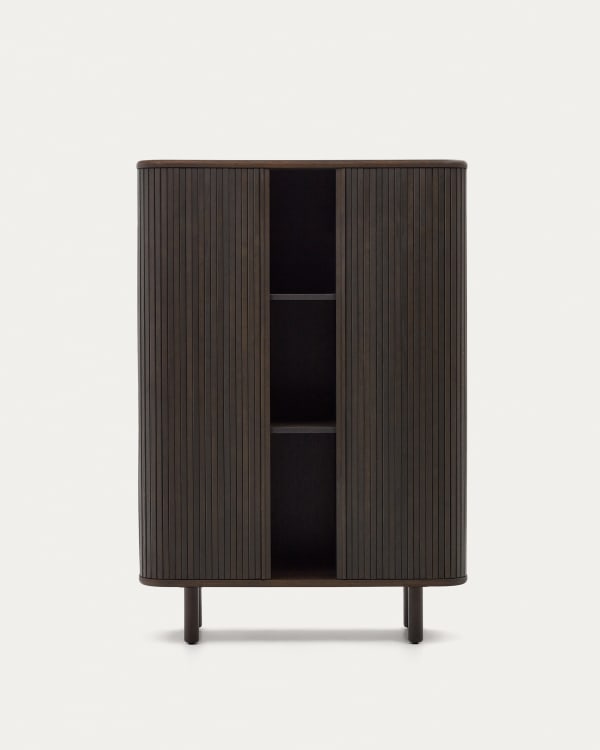 Mailen 2 door highboard in ash veneer with a dark finish 110 x 160 cm