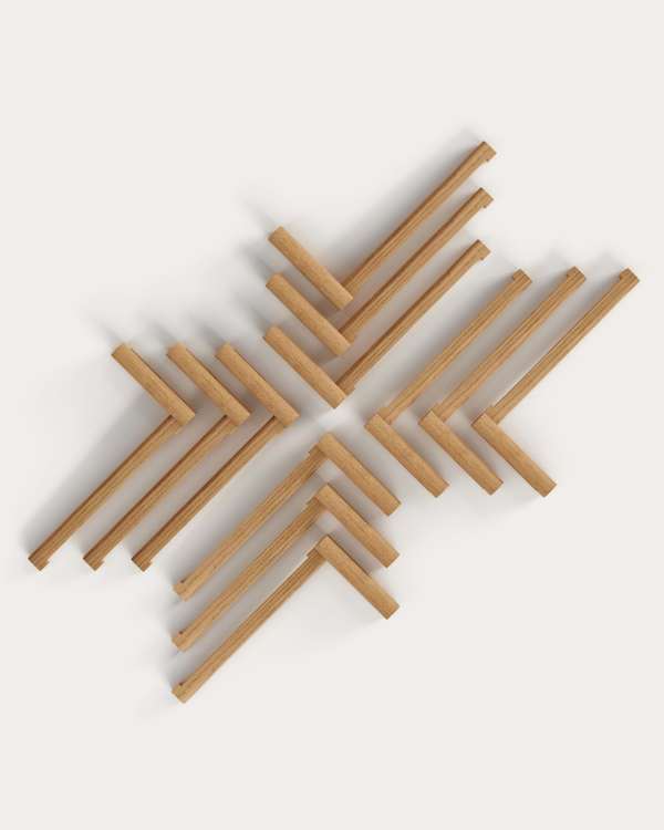 Set Sitra di 3 pezzi estremi superiori/inferiori in legno massello di rovere per libreria