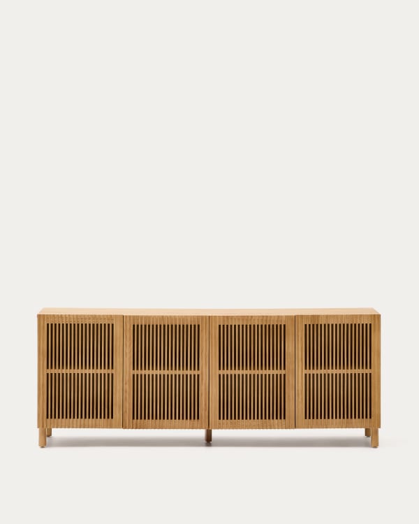 Beyla 4-door sideboard in solid oak wood and oak veneer 180 x 71.5cm FSC 100%