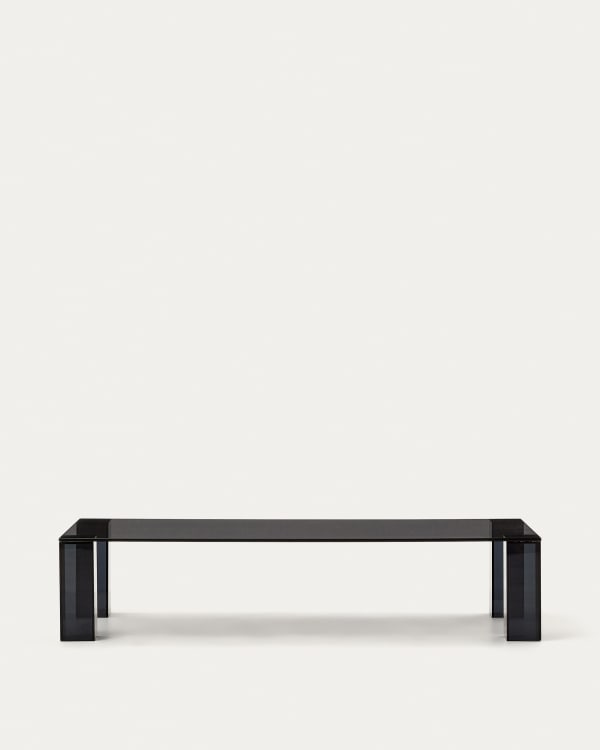 Adularia dark-grey, tempered-glass coffee table, 140 x 60 cm