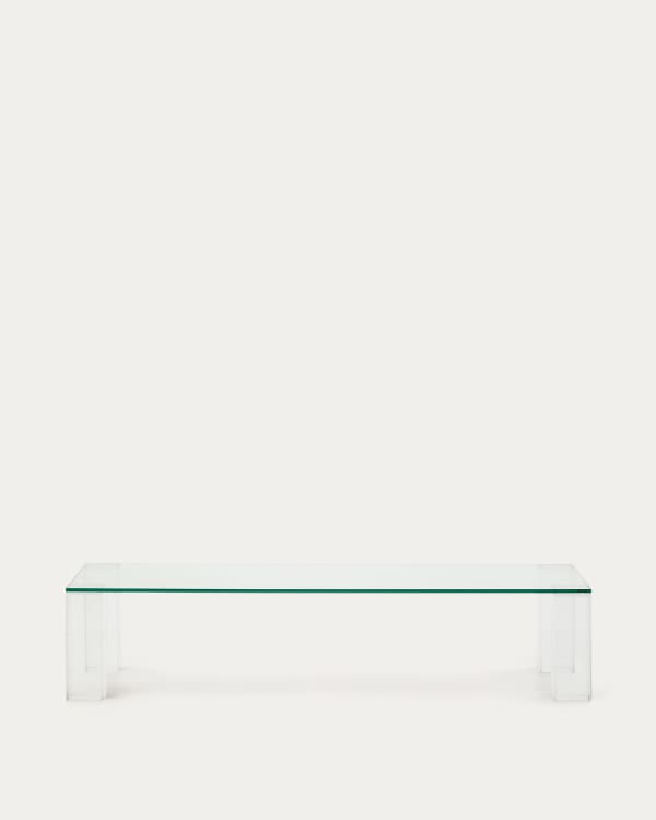 Adularia transparent, tempered-glass coffee table, 140 x 60 cm