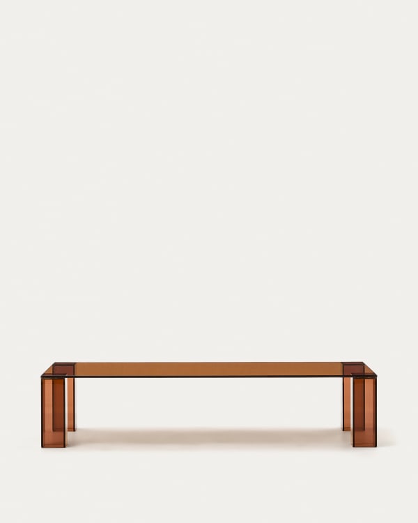 Adularia brown, tempered-glass coffee table, 140 x 60 cm