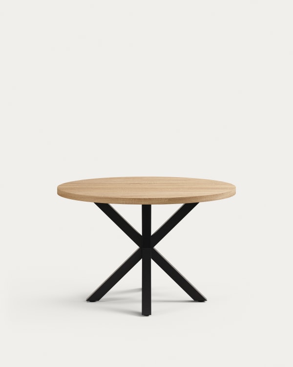 Argo round Ø 119 cm melamine table with steel legs with black finish