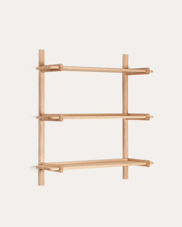 Sitra modular shelf, 3 solid oak wood shelves in a natural finish, 90 cm, FSC Mix Credit