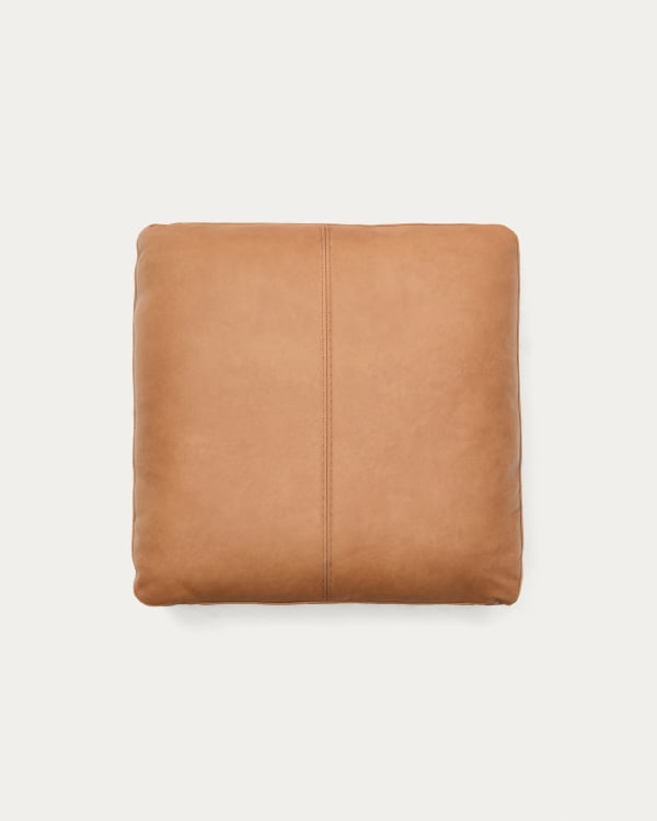 Blok brown leather cushion 60 x 60 cm