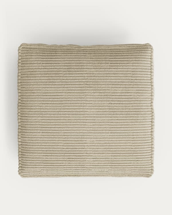 Blok cushion in beige wide seam corduroy, 60 x 60 cm