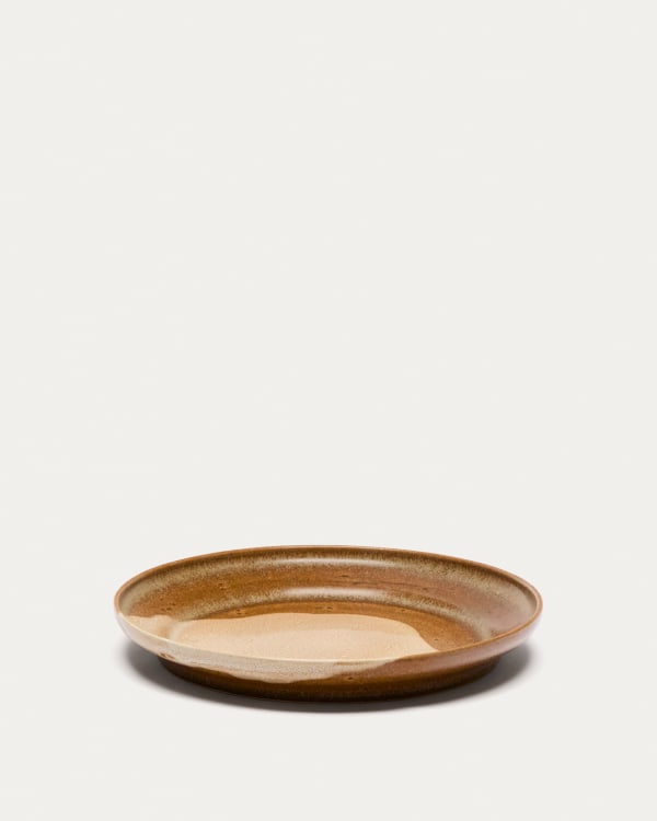 Nagoli flacher Keramikteller braun