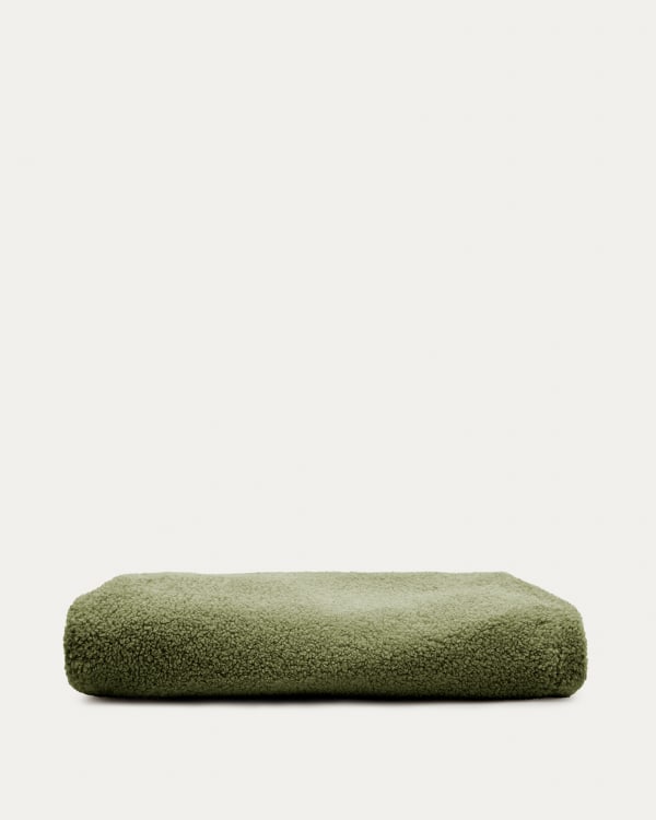Fodera per poggiapiedi Kaeli in tessuto bouclé verde Ø 60 cm