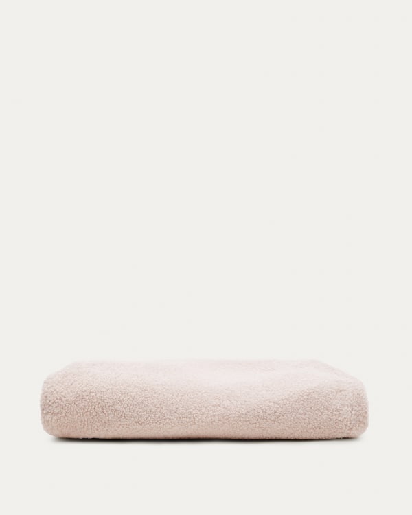 Fodera per poggiapiedi Kaeli in tessuto bouclé rosa Ø 60 cm