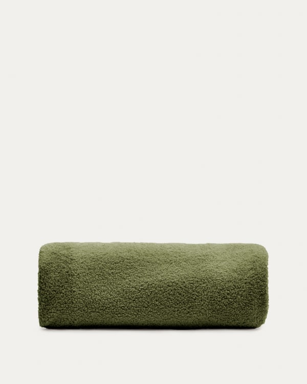 Fodera per poggiapiedi Kaeli in tessuto bouclé verde Ø 90 cm