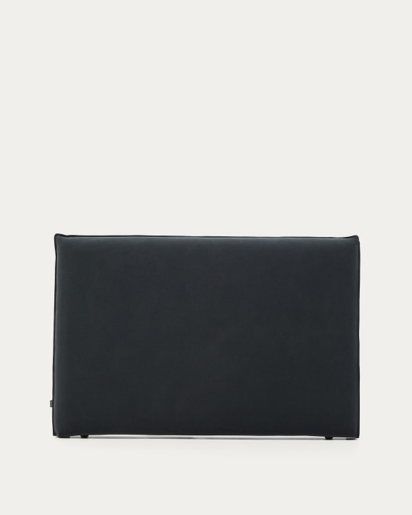 Anthracite grey linen and cotton Jaira headboard with removable cover for a 160 cm FSC Mix Credit bed