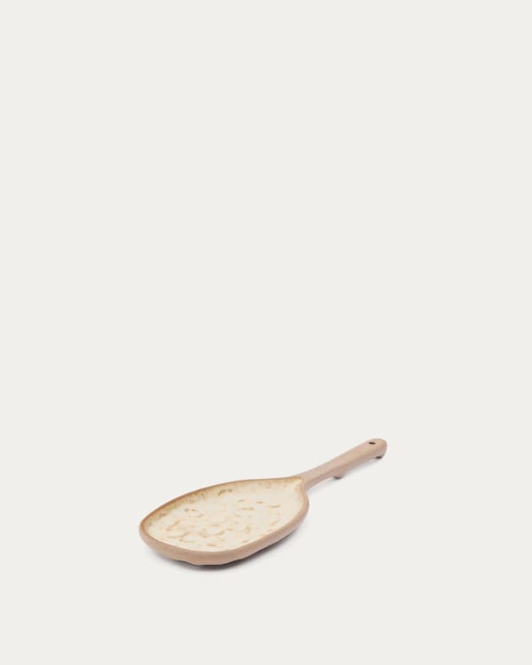 Cuillère large Zunel en céramique beige
